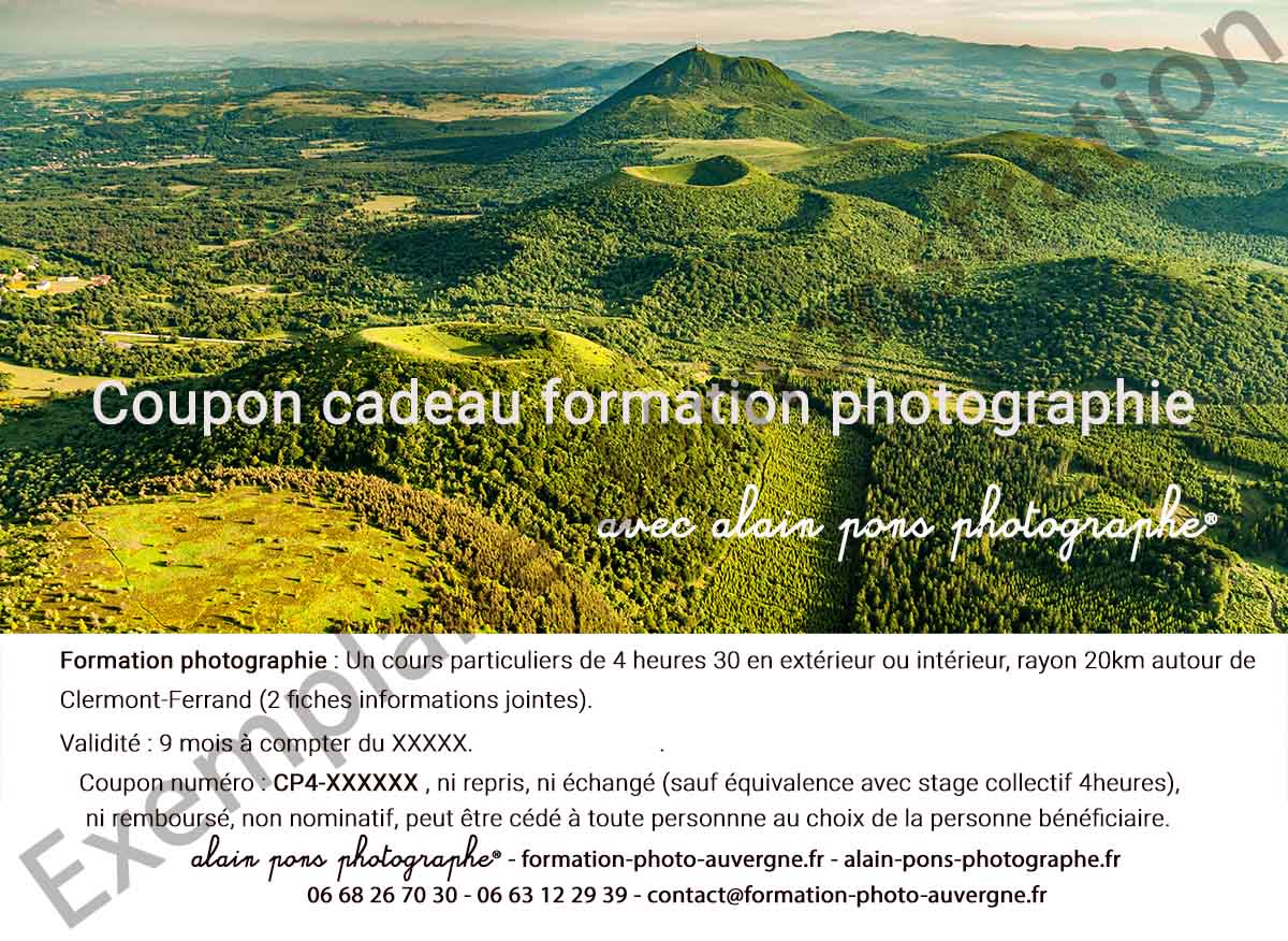 exemple coupon cadeau formation photographie ©alain pons photographe® - tous droits réservés exemple de coupon cadeau des formations à la photographie de alain pons photographe® - Since 2007