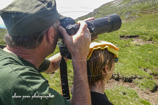 photographie nature avec un repose tête objectif ©alain-pons-photographe® photographie d'un photographe en pleine nature avec un repose tête pour stabiliser son objectif ©alain-pons-photographe®